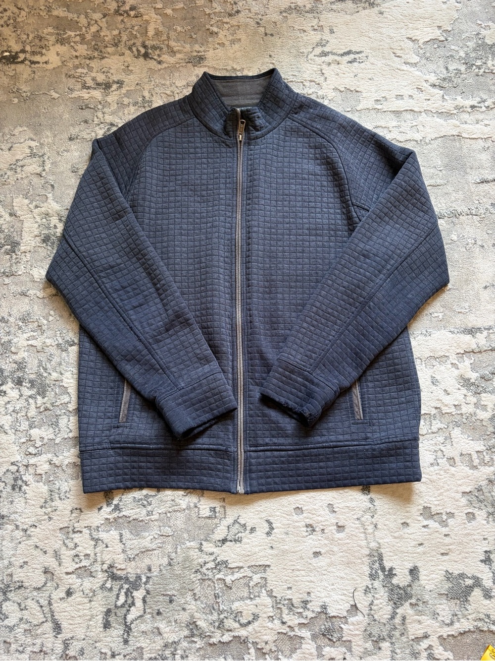 Nordstrom Men's Quilted Full-Zip Sweater Jacket - Navy
